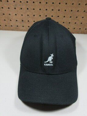 Kangol mens solid black Flex fit wool baseball hat XL